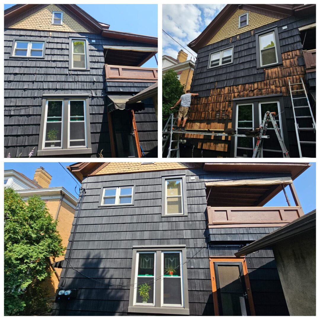 Before and after house siding