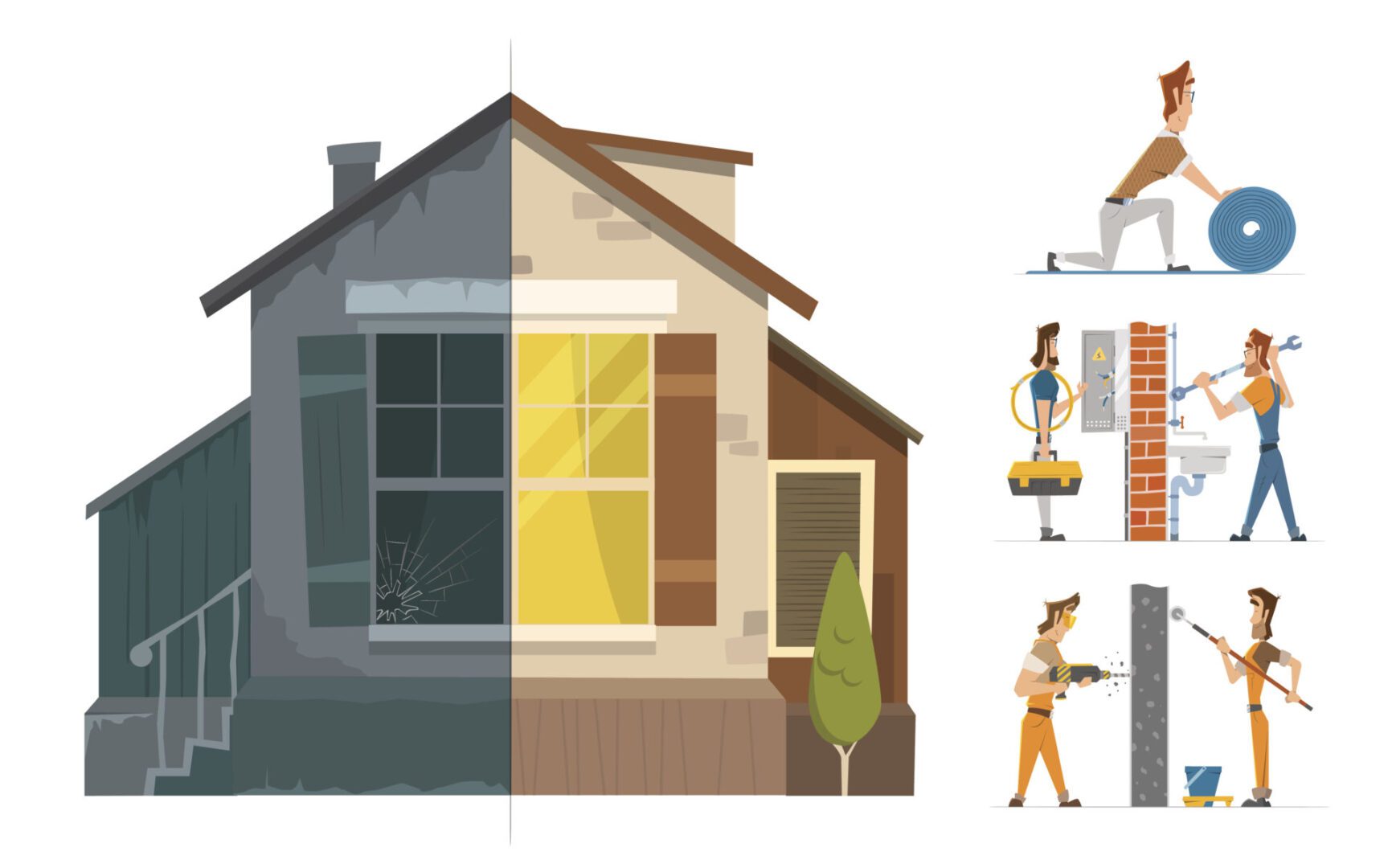 Home improvement process illustrated