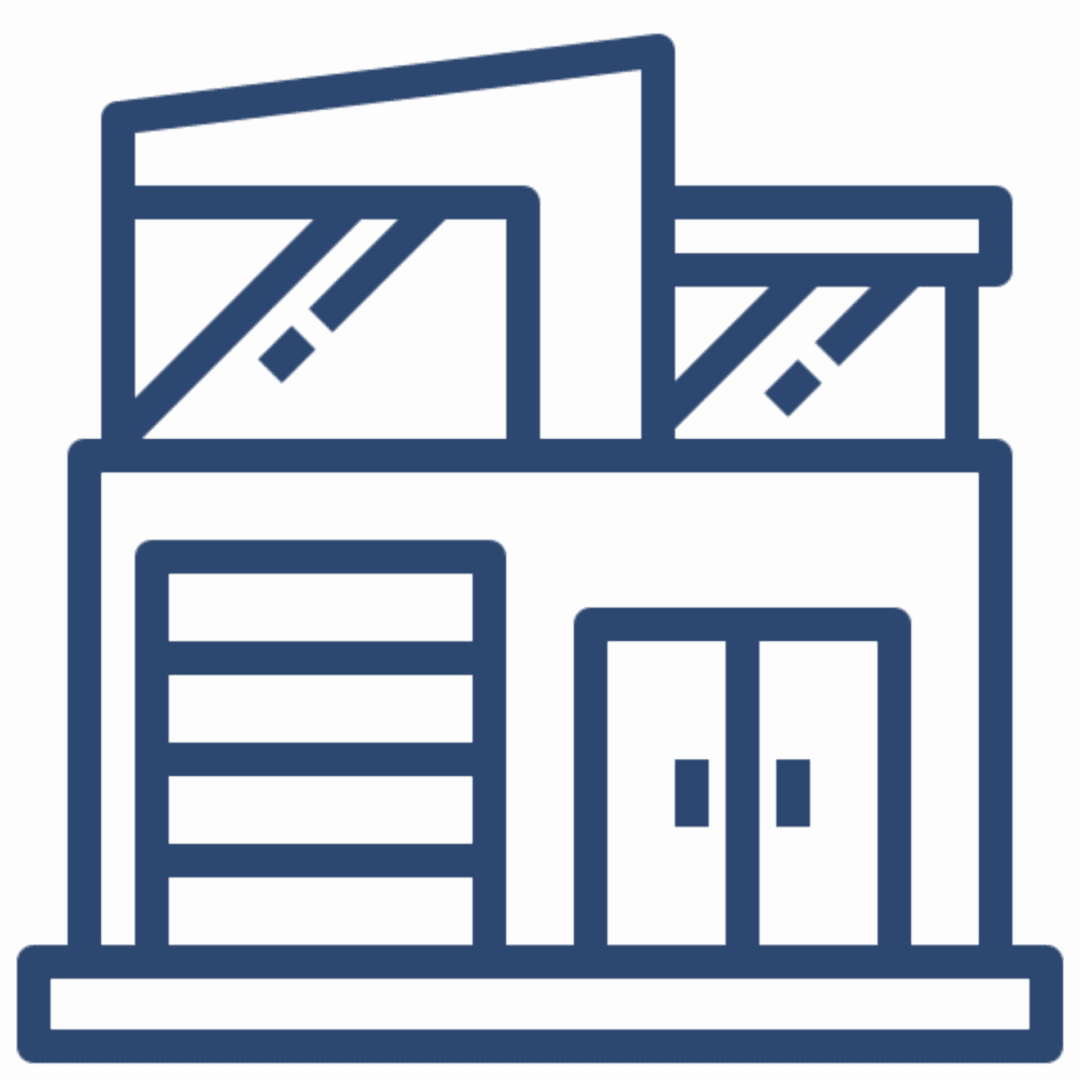 Minimalist house illustration with garage and doors
